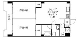 アルディナ内宮 2LDKの間取図画像