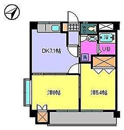 シースカイ 2DKの間取図画像