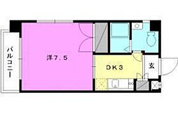 CastleEYA 1Kの間取図画像