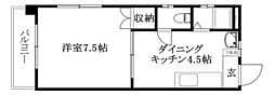 香川マンション 1DKの間取図画像