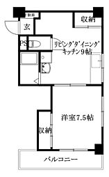 ハイツ立花 1DKの間取図画像