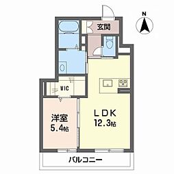 シャーメゾンステージ古川西A 1LDKの間取図画像