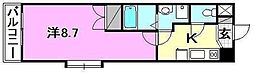 メトロコア西市駅 1Kの間取図画像