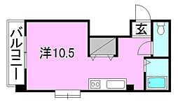 サンシャイン三洋 ワンルームの間取図画像
