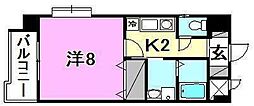メゾンドール錦町 1Kの間取図画像