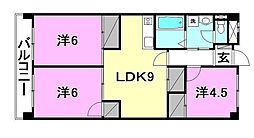 道後山本ビル 3LDKの間取図画像