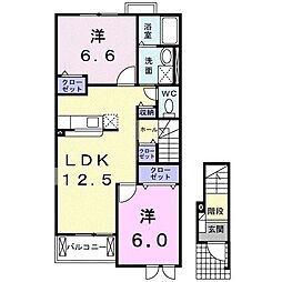 ファスタージュ1 2LDKの間取図画像