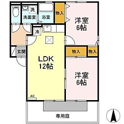 プレジャーA 2LDKの間取図画像
