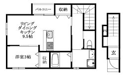 Alba-casa南吉田 1LDKの間取図画像