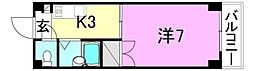 メゾンAD5 1Kの間取図画像