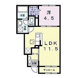 ア・ピアチェーレ F 1LDKの間取図画像