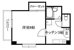 メゾン・ド内宮 1Kの間取図画像