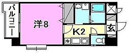 メゾンドール錦町 1Kの間取図画像