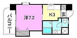 サンセット湊町 1Kの間取図画像