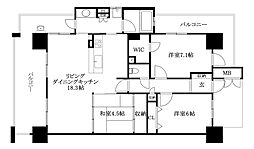 アルファステイツ道後 3LDKの間取図画像