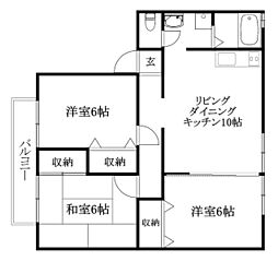 サンガーデン西長戸A 3LDKの間取図画像
