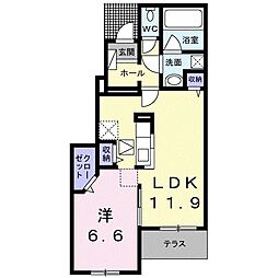 アジュール 1LDKの間取図画像