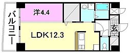 ロイヤルステージ樽味 1LDKの間取図画像
