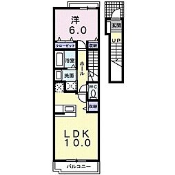 ピエタフィリアーレ椿B 1LDKの間取図画像