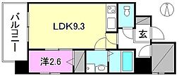 アステリア萱町 1LDKの間取図画像