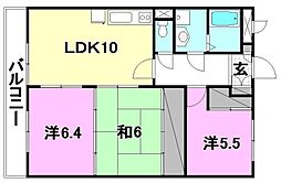 ユーミー高雄2 3LDKの間取図画像