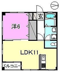 フォブールアリス 1LDKの間取図画像