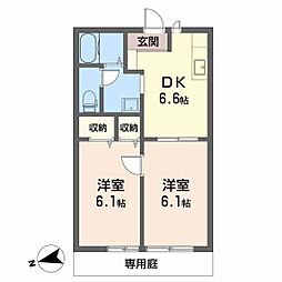 フレグランスガーデン 2DKの間取図画像