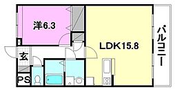ピアコート和泉2 1LDKの間取図画像