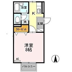 ルミエールシンコウ 1Kの間取図画像