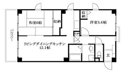 フォブールキュア井上 2LDKの間取図画像