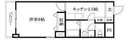 ブルーランド本町 1Kの間取図画像