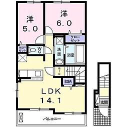 ニューアメニティ 2LDKの間取図画像
