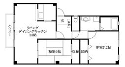 フォブールつばきA 2LDKの間取図画像