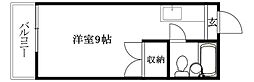コーポ松下 ワンルームの間取図画像