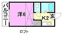 アチェロ 1Kの間取図画像