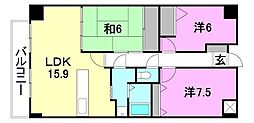サーパス鷹子弐番館 3LDKの間取図画像