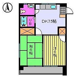 メゾン・サン 2DKの間取図画像
