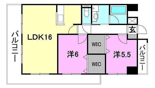 久米ツインタワービル 301 号室｜愛媛県松山市南久米町(賃貸マンション2LDK・3階・61.57㎡)の写真 その2