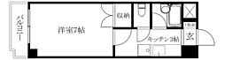 フレクション松山東石井 1Kの間取図画像