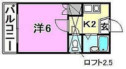 アロッジオ桜ヶ丘 1階1Kの間取り