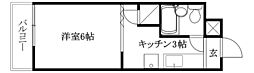 リベラル萱町 1Kの間取図画像