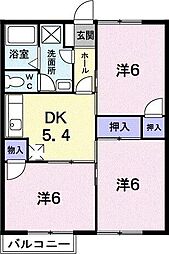 グリーンフィール 3DKの間取図画像