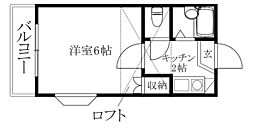 ハイツKIMIYA 1Kの間取図画像