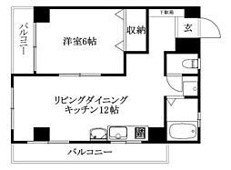 オックスフォードサーカス　ステーションフロント A401 号室 4階1LDKの間取り