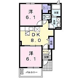 プルマージュAR 2DKの間取図画像