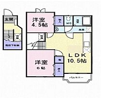 ラルジュ余戸A 2LDKの間取図画像