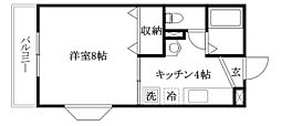 カレンハイツ 1Kの間取図画像