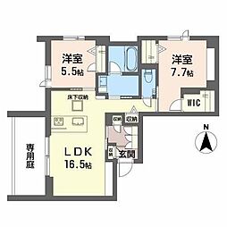 ヴィステリオ プレミア 2LDKの間取図画像