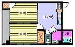 シャトレー小坂 2DKの間取図画像