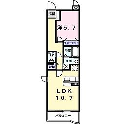 プロムナードK 1LDKの間取図画像